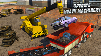 Monster Car Crusher Crane: Garbage Truck Simulator