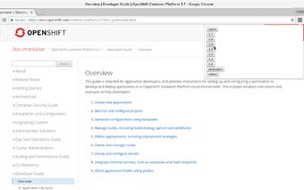 OpenShift doc version switcher