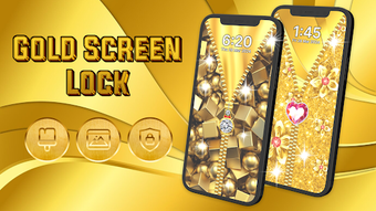 Gold Zip Lock Screen App