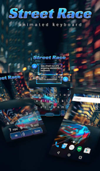 Street Race Animated Keyboard
