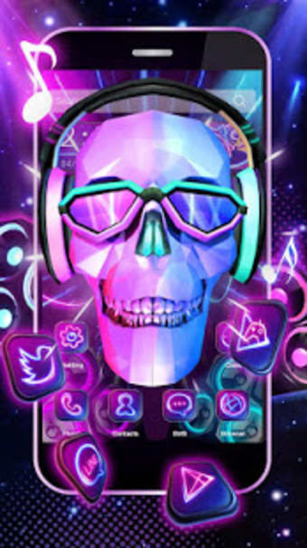 3D DJ Skull  Rock Music Theme