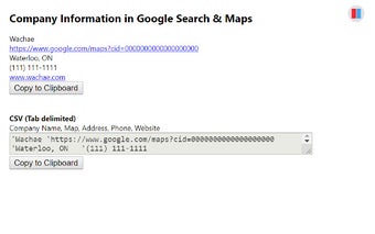 Company Information in Google