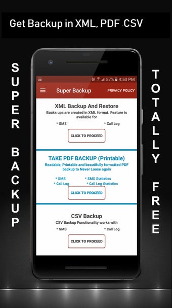 SMS Call - XML PDF CSVSuper Backup  Restore