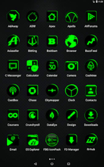 Flat Black and Green Icon Pack Free