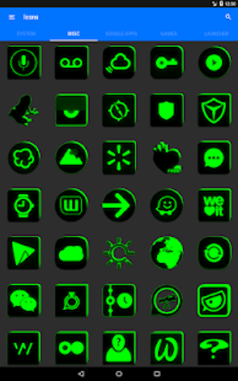 Flat Black and Green Icon Pack Free