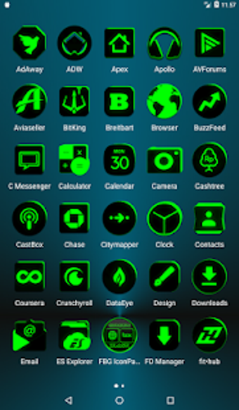 Flat Black and Green Icon Pack Free