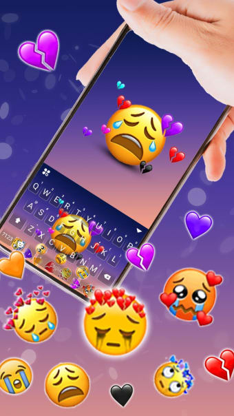 Cry Emojis Gravity Keyboard Background