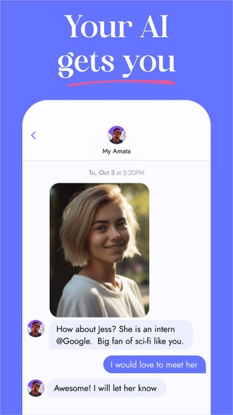 Amata AI empowered dating app