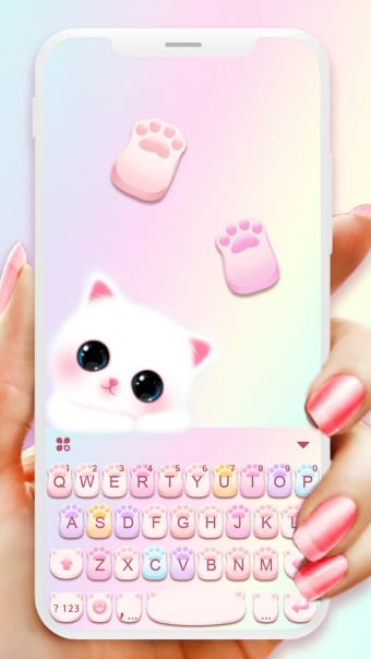Cute Cat Paws Keyboard Background