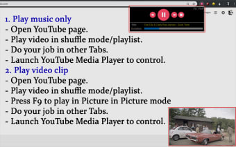 Yt Music Player and Picture in Picture