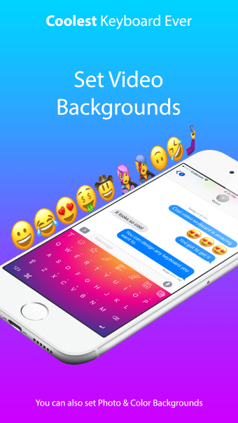 Cool Video Keyboard - Custom Emoji  Rainbow Theme