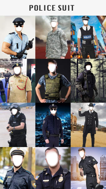 Police Photo Editor: Men  Women Police Suit Dress