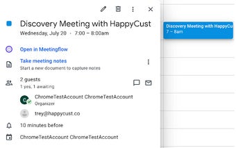 Meetingflow calendar extension