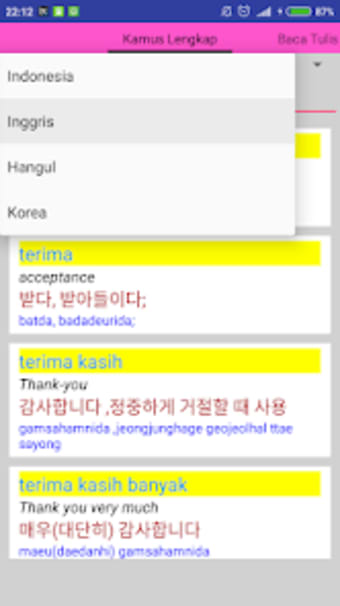 Kamus GO Korea Indonesia  Key