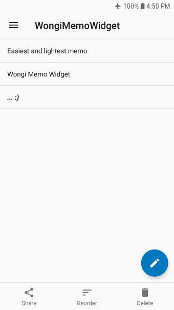 Wongi Memo Widget