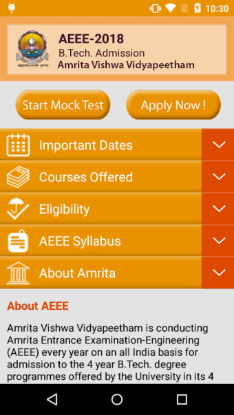 AEEE - Amrita Entrance Examination - Engineering