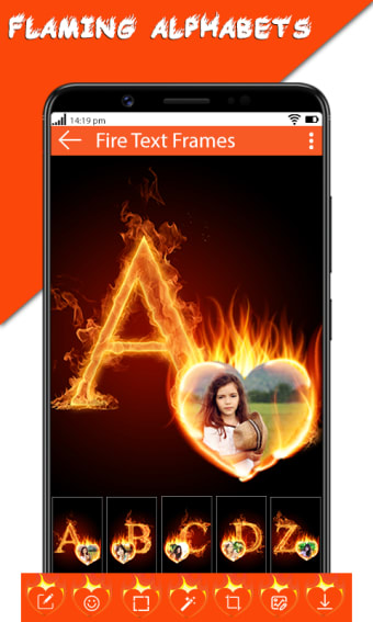 Fire Text Love Photo Frames