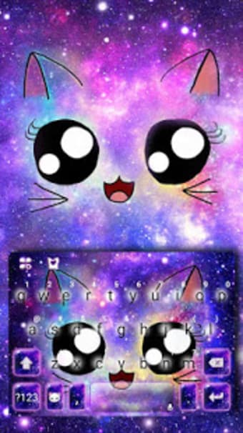 Galaxy Cute Smile Cat Keyboard Theme