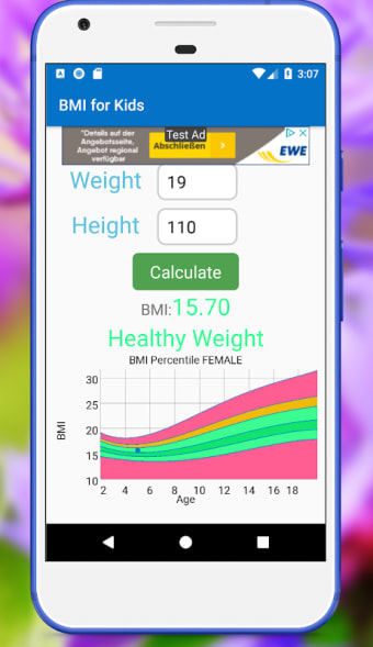 BMI for Kids calculator Percentile child BMI Chart