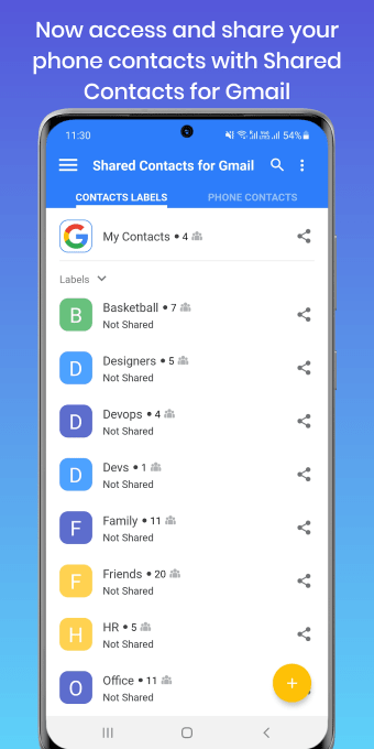 Shared Contacts : Contact App