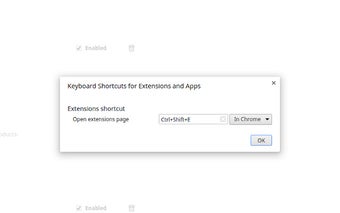 Extensions shortcut