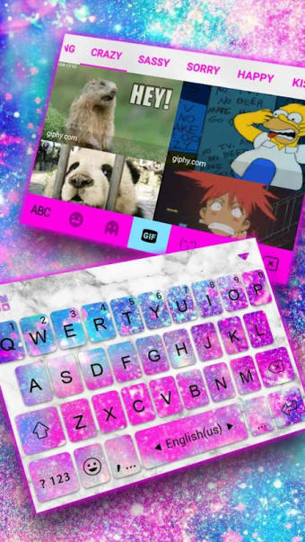 Silver 3d Galaxy Keyboard Theme