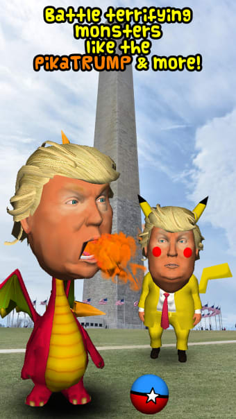 TRUMP-yman GO Bounce balls at him in augmented reality