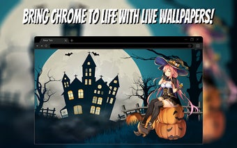 Anime Girl Halloween Live Wallpaper New Tab