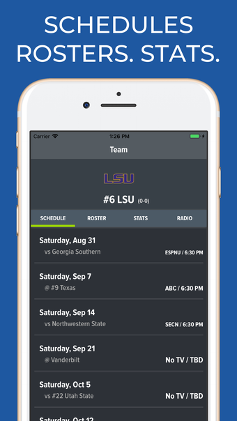 LSU Football Schedules