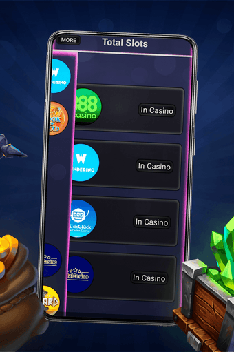 Screenshot of Total Casino app interface showing slot games