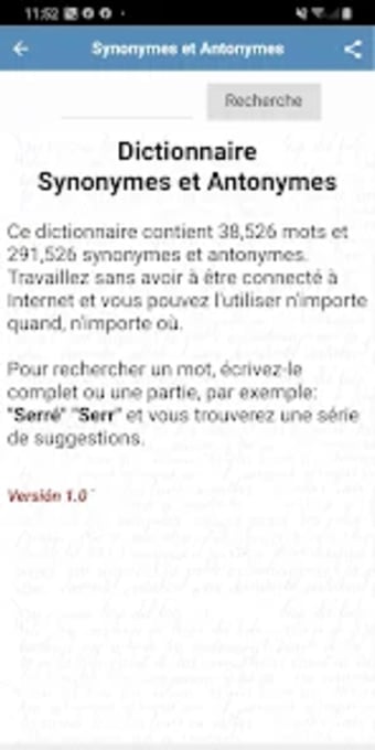 Dictionnaire Synonymes et anto