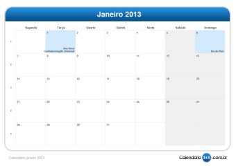 Calendário 2013 