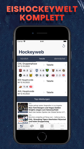 Hockeyweb  die Eishockey App