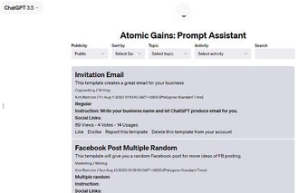 Atomic Gains: Prompt Assistant