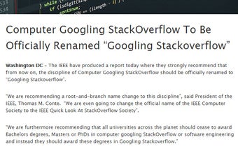 Programming to Googling StackOverflow