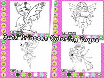 Princess Coloring Book  Learn - Girls Dress Up