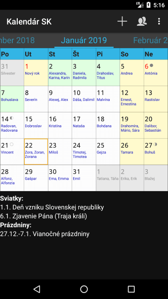 Kalendár SK