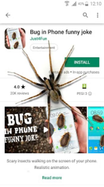 Spider in phone funny joke
