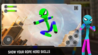 Flying Stickman Rope Hero: Flying Hero: Crime City