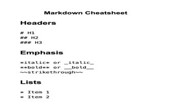 Markdown Cheatsheet