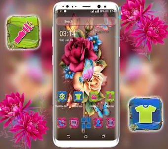 Rose Butterfly Launcher Theme