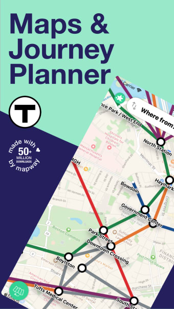 Boston T Subway Map  Routing