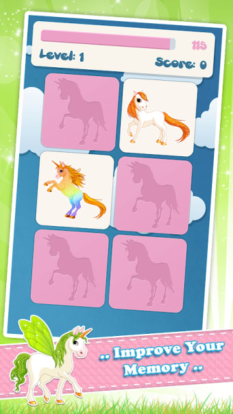 Memory game for kids : Horses