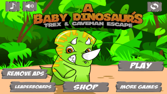 A Baby Dinosaurs T-Rex and Caveman Escape