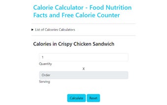 Calorie Calculator - Food Nutrition Facts