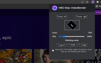 HBOMax Video Bender: rotate and zoom video