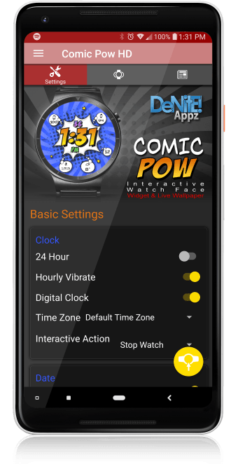 Comic Pow HD Watch Face