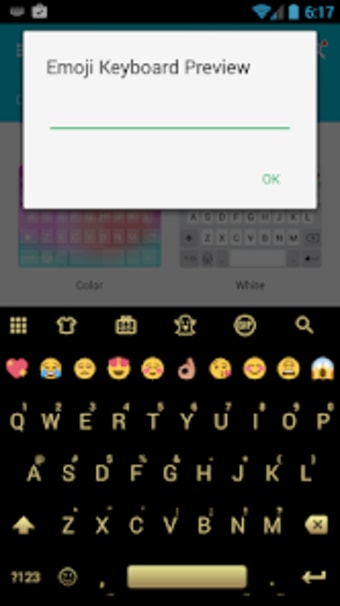 Emoji Keyboard Flat Black Gold
