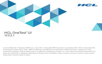 HCL OneTest™ UI - Functional Test