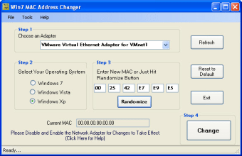 Win 7 MAC Address Changer